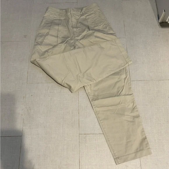 GAP Women's Khaki Elastic Waist Pleated Trousers - size 8 - Picture 1 of 14
